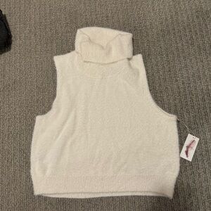 Jessica Simpson Fuzzy Sleeveless Turtleneck